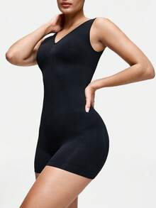 SHAPORA Seamless Women Tummy Control Waist Lifting Tight Jumpsuit, High Elasticity Sports Jumpsuit, Women Shapewear, Can Be Worn Outerwear For Home And Commute - Black - View 5