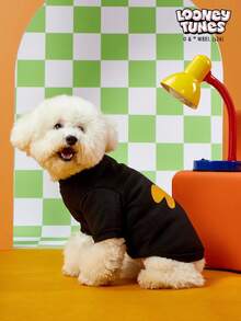 LOONEY TUNES X PETSIN 1 Small Black Duck Face Printed Pet Without A Hat, Black Autumn And Winter Thick Warm Pet Clothing - Black - View 6