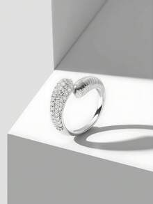 MOTF PREMIUM NHẪN MẠ VÀNG 18K, THIẾT KẾ HỌA TIẾT, ĐÍNH ĐÁ TOÀN BỘ. - Bạc - Xem 8