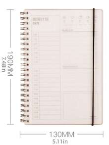 1pc PP Notebook, Minimalist Semi-Transparent Cover Self-Discipline Check-In Schedule Coil Notebook Back To School - White - View 2