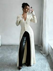 Elenzga Women's Autumn/Winter Casual Vintage Inspired Cardigan, Versatile & Elegant, Suitable For Outings, Dates, Work, School, And More - Apricot - View 7