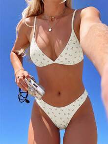 Swim Mod Söt, blommig strandbikiniset för kvinnor, vår/sommar - Multifärgad - Visa 1