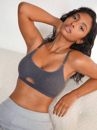 NudeFit 1pc Women's Simple Comfortable Casual Racerback Sports Bra, No Padding