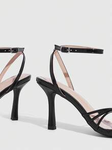 CUCCOO SZL Women's Twist Buckle Design Fashionable Elegant High Heel Sandals Valentine's Day - Black - View 6