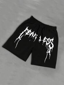 Manfinity EMRG 男士时尚休闲宽松口袋街头风黑色短裤