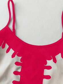 Rafferiza Fashionable Casual Vacation New Arrival Floral Print Camisole Design Women Dress - Pink - View 4