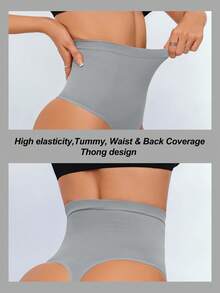 1pc Women's High Waist Slimming Shaping Pants - Army Green - View 3