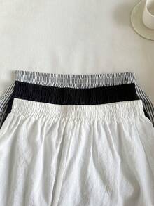Bộ 3 quần short dệt không co giãn kẻ sọc đen trắng dành cho nữ tuổi teen. - Nhiều màu - Xem 7