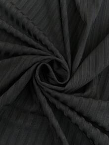 SHEIN Essnce Áo khoác cardigan dài tay màu đen cơ bản, thoải mái, đa năng, dành cho nữ cỡ lớn, thời trang xuân/hè, trang phục mùa xuân, phong cách đơn giản, áo công sở. - màu đen - Xem 7