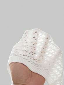 ROMWE Seaside Vacation Starfish & Shell Embroidered Knit Halter Top - Beige - View 11