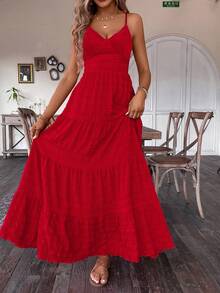 Rafferiza Petite Abito vintage in stile campagnolo con fiocco e patchwork a strati, adatto per compleanni, matrimoni e ospiti - Rosso - Visualizzare 6