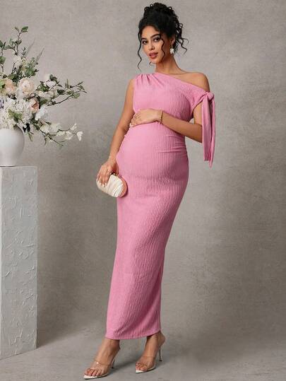 Momance Elegant Maternity Dress, Jacquard Texture, Suitable For Valentine's Day, Summer, Spring, Wedding Party