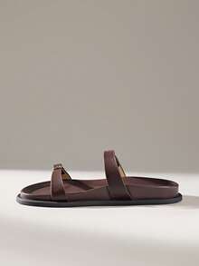 Solecia 女士搭扣设计休闲日常凉鞋 - 鏽棕色 - 查看 6