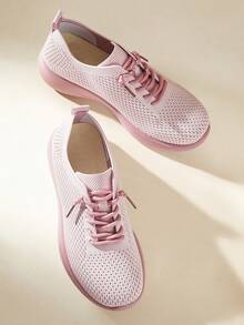 CUCCOO EASI Women's Casual Soft Bottom Breathable Mesh Shoes, Low Vamp Mesh Fabric Shoes, Versatile Shoes - Pink - View 6