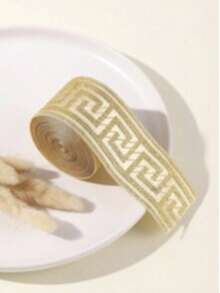 500cm Neckline Cuff Trim Jacquard Bohemian Style Hem Ribbon Trim Belt Clothing Accessories Fabric Lace Trim Jacquard Trim. - Gold - View 6