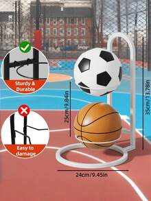 1 Multi Layer Sports Ball Storage Rack For Basketball Football Volleyball Organization Home Garage Living Room Must Have Accessory - White - View 5