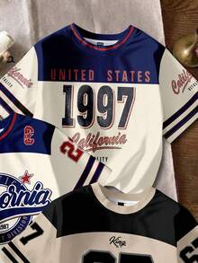 SHEIN Young Boys' Casual Cartoon Pattern Comfortable Short Sleeve T-Shirt, Suitable For Spring/Summer - Multicolor - View 3