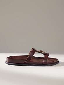 Solecia Sandalias casuales de mujer con diseño de hebilla - Óxido marrón - Ver 2