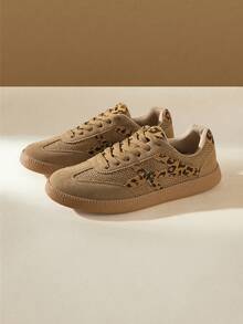 CUCCOO EASI Zapatillas de deporte minimalistas y versátiles de moda para mujer - Estampado de leopardo - Ver 5