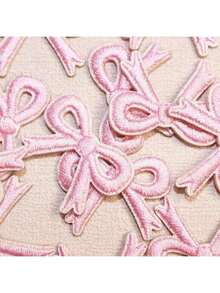 20 Cute Pink Bow Embroidery StickersButterfly Knot Embroidery Cloth Sticker - Pink - View 6