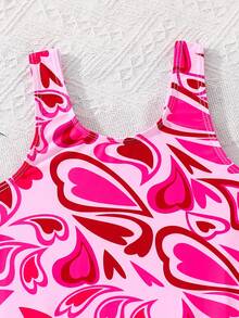 Emery Rose Kids Emery Rose Kids Áo tắm liền thân thời trang in hình trái tim dành cho bé gái - Hồng - Xem 7