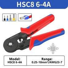 专业棘轮压线钳套装，压线工具 HSC8 6-4/6-6，电工压线钳，适用于线端套管端子，电路维修，套管压接工具套装，用于线套管连接器的管状压接钳，线套管压接套件 - 彩色 - 查看 7