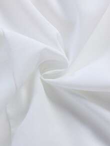 EMERY ROSE 女士纯色纽扣褶皱优雅时尚长袖衬衫 - 白色 - 查看 4