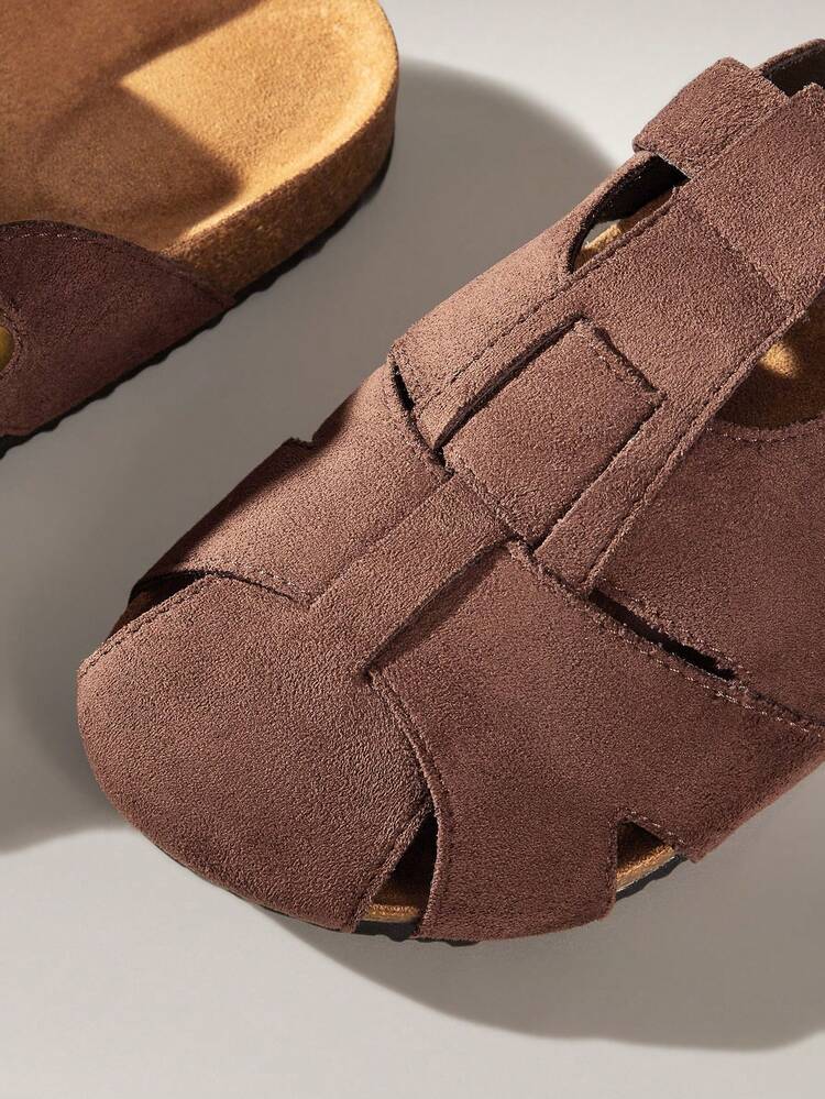 Solecia Women's Buckle Design Daily Travel Casual Half-Trailer Flats - Coffee Brown - View 6