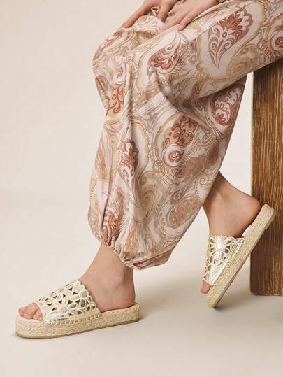 Styleloop 女士平底凉鞋，波西米亚风，复古美式，波西米亚风，西部音乐节，派对装扮