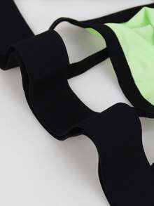 1条时尚清新浅绿色透气性感男士三角裤 - 綠色 - 查看 6