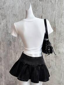 Rina Fox Women's Slogan & Cherry Print Round Neck Short Sleeve Cropped T-Shirt - White - View 2