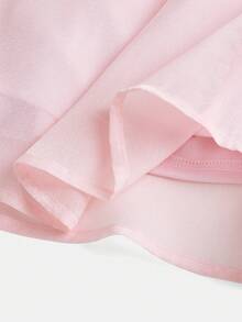 SHEIN 少女优雅粉色荷叶边吊带连衣裙，夏季 - 粉色 - 查看 4