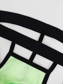 1条时尚清新浅绿色透气性感男士三角裤 - 綠色 - 查看 4