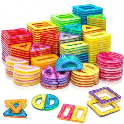 Zazumi Children's Magnetic Building Blocks Set 38/78/108pcs, Stem Education Building Toys, ABS Material, Better Cultivate Children's Hands On Ability, Children's Creative Learning Puzzle Gift, Suitable Gift For Kids 3+ Years Old , Birthday