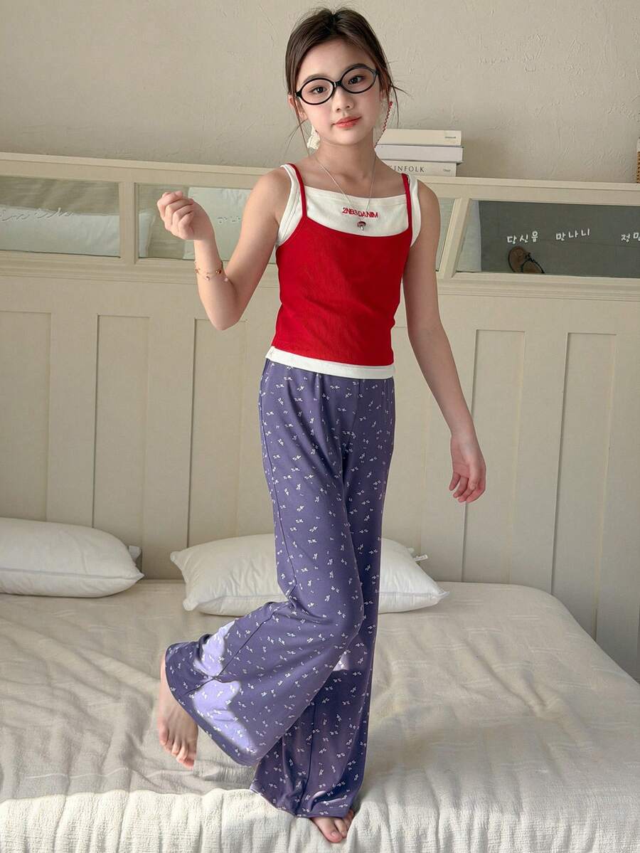 DAZY Tween Girls' All-Over Print Pajama Pants - Navy Blue - View 1