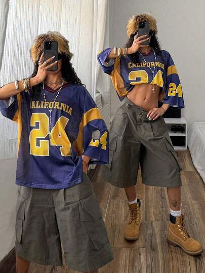 StreetHx ストリートウェア レディース ルーズ レター グラフィック プリント 半袖 Tシャツ