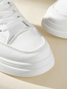 CUCCOO EASI Giày thể thao đế dày buộc dây màu trắng, chống thấm nước, kiểu dáng thời trang xuân/thu 2026 dành cho nữ, thích hợp cho hoạt động thường ngày. - trắng - Xem 3