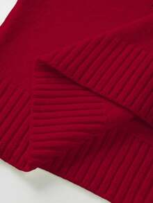Franclia 2pcs/Set Women Casual Loose Fit Sports Style Korean Cute Versatile Wide Leg Pants & Sweater Set, Autumn/Winter - Red - View 8