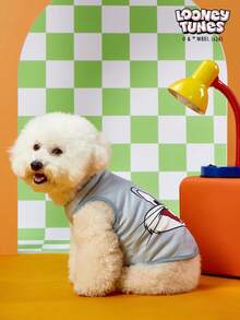 LOONEY TUNES X PETSIN 1 Cartoon Cute Happy Rabbit Print Gray Cat And Dog Universal Elastic Comfortable Dog Vest - Grey - View 4