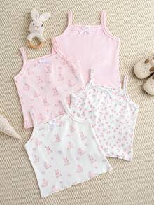 Souflis Souflis 4件套婴儿女童碎花衬衫，法式乡村风格，舒适时尚，春夏款 - 彩色 - 查看 8