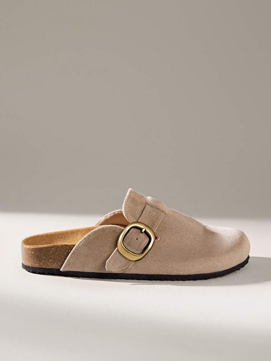 Solecia 女士搭扣设计休闲百搭平底鞋 - 灰色 - 查看 1