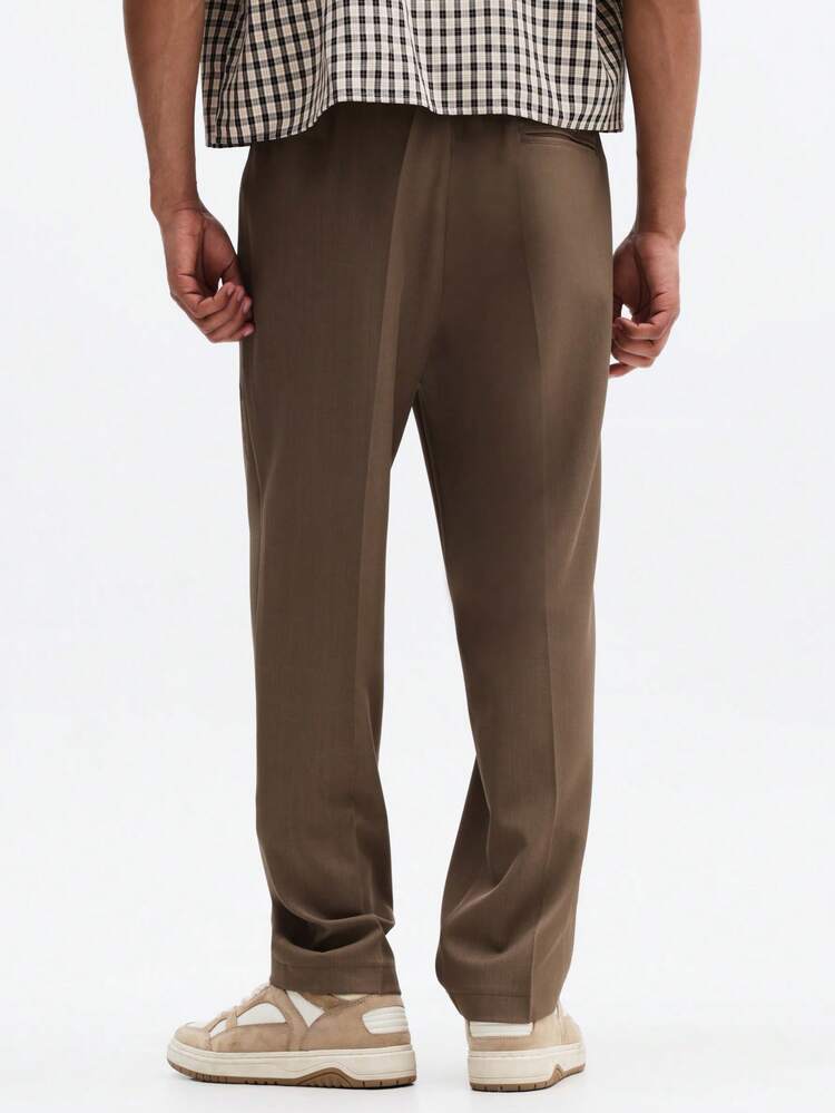 Slim Pull On Trouser With Metal Detail
