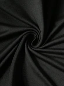 Manfinity Joysei 男士休闲百搭猫咪剪影图案圆领短袖T恤和短裤套装 - 黑色 - 查看 5