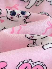 Cozy Pixies Bộ 2 món cho bé gái, gồm áo khoác cardigan cổ bẻ mềm mại in hình động vật hoạt hình và quần cạp chun. - Hồng - Xem 5