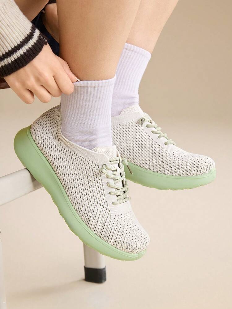CUCCOO EASI Women's Casual Soft Bottom Breathable Mesh Sneakers, Slip-On Versatile Mesh Shoes