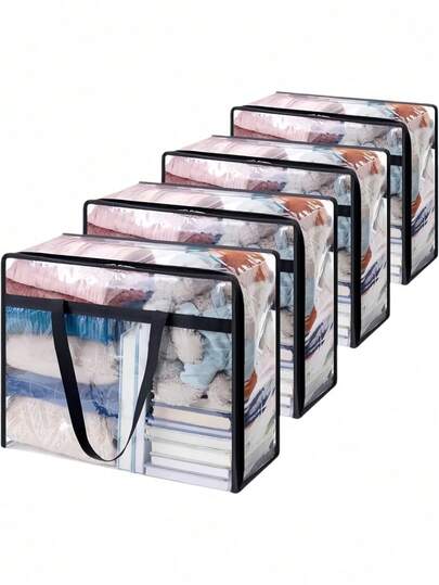 1PC PVC Large-Capacity Storage Bag, Foldable Storage Box, Transparent Closet, Dormitory Pillow Storage, Travel Toiletry Bag