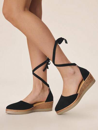 Styleloop Women's Woven Rope Platform Wedge Sandals, Vacation Style BOHO Chic Retro American Western Music Festival Party Outfit Holiday Travel Essential Boho Coachella