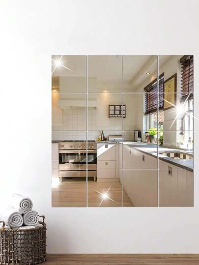 ملصق مرآة مربع ومستطيل، ملصق مرآة أكريليك، مناسب للغرف المعيشة والنوم والمطابخ والحمامات وأماكن أخرى. ملصقات، ملصقات الحائط، ملصقات فينيل، عناصر ديكور منزلية ممتازة، ديكورات الربيع، لتنشيط منزلك. ملصقات زخرفية رامة