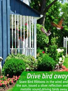 Double-Sided Reflective Bird Scare Tape, Durable Flash Repellent For Orchard, Farm & Pond To Protect Crops & Trees - Baby Blue - View 5