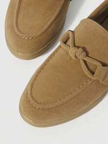 Sleekvia Casual Versatile Commuting Fringe Decor Flat Loafers - Camel - View 8